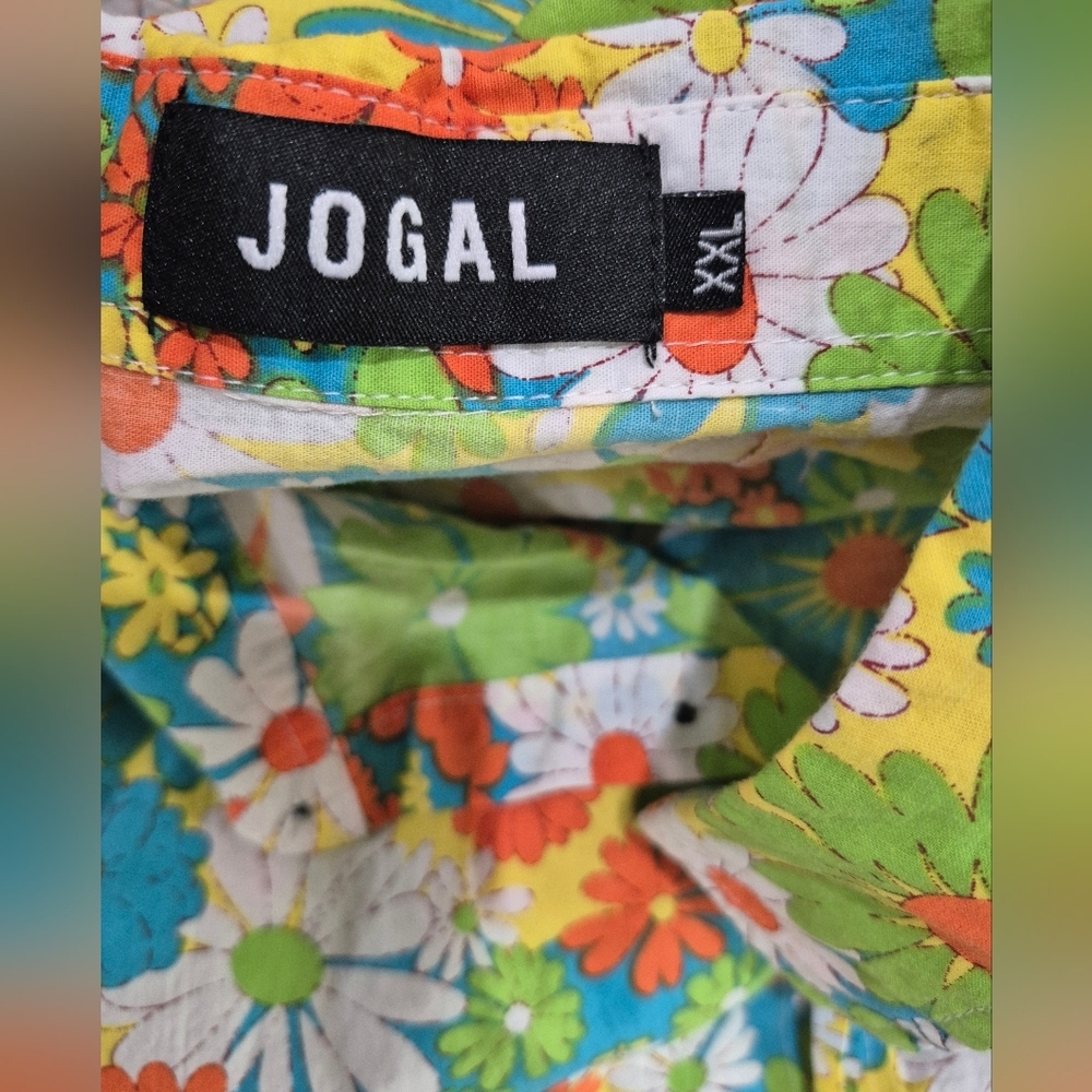 Floral Green and Orange Men's Shirt - Picture 9 of 10
